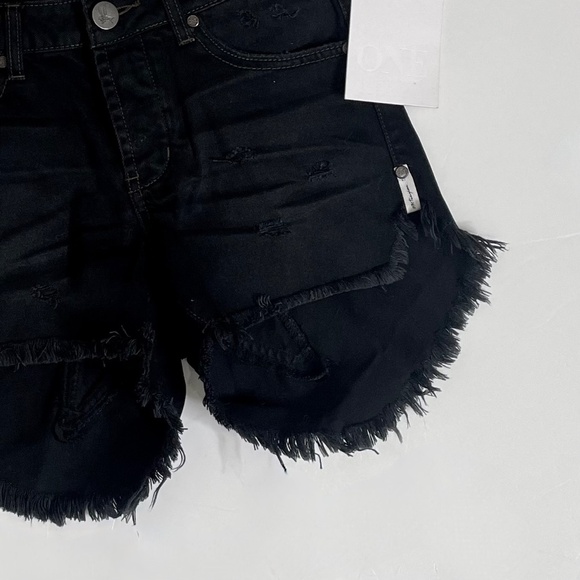 NWT!! ONE x ONE TEASPOON Black Van Juliettes Denim Cut Off Shorts Size 27 - Picture 5 of 16